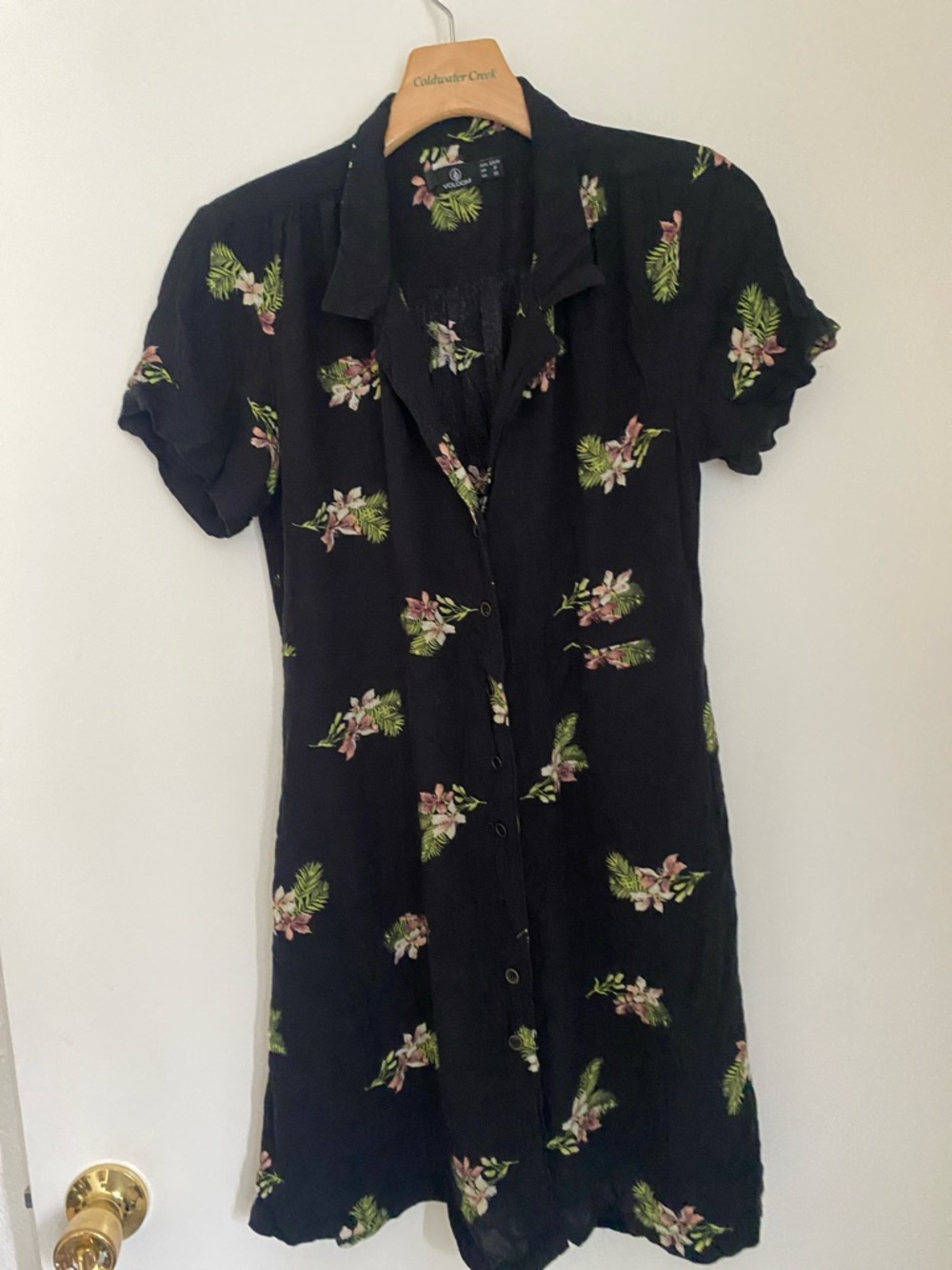 Volcom Black Floral Midi Dress